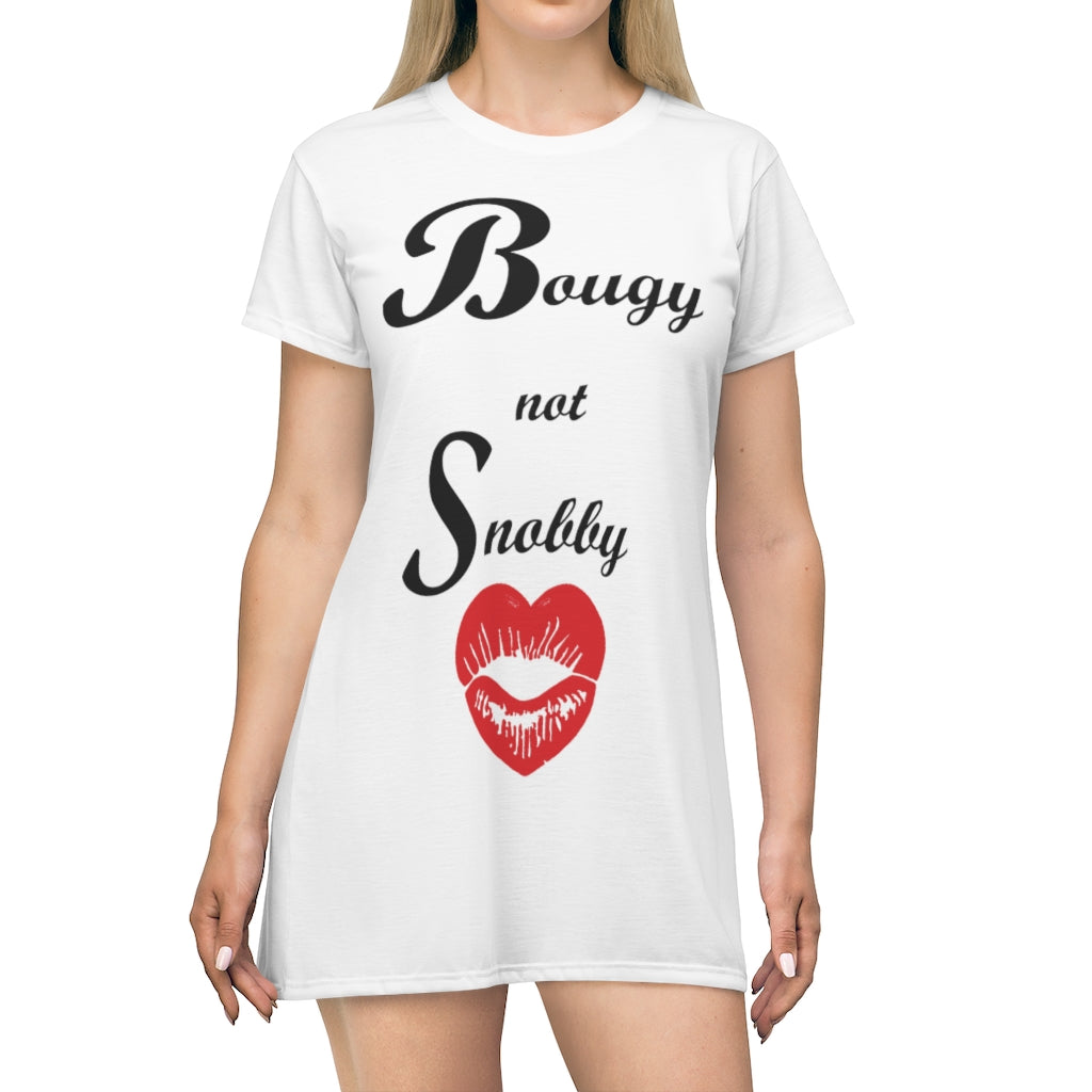 Bougy not Snobby T-Shirt Dress - Tonyalicious Tees