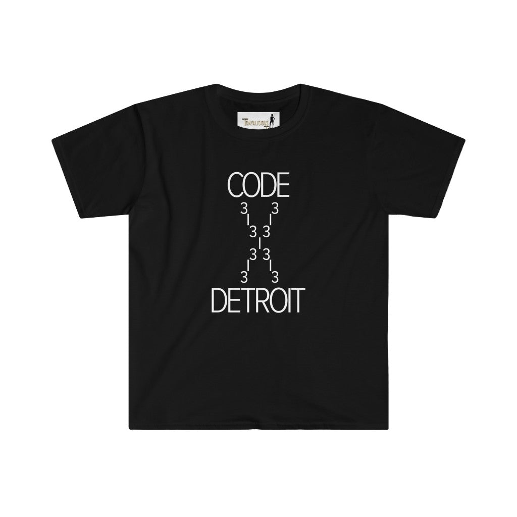 Code 313 Detroit Tee (White Print) - Tonyalicious Tees